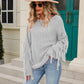 Tassel Detail Rib-Knit Round Neck Sweater
