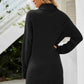 Rib-Knit Turtleneck Drop Shoulder Sweater Dress