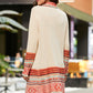 Multicolored Tassel Hem Open Front Cardigan