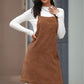 Corduroy Mini Overall Dress with Pocket