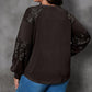 Plus Size Christmas Element Sequin Long Sleeve Sweatshirt