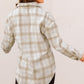 Plaid Curved Hem Dropped Shoulder Longline Shirt Jacket