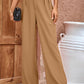 Pleated Detail Straight Leg Pants