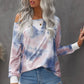 Tie-dye Pullover Boat neck Sweatshirt