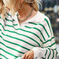 Striped Collared Neck Knit Top