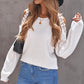 Lace Trim Cold-Shoulder Sweater