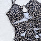 Leopard Cutout Tied One-Piece Swimsuit