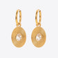 Stainless Steel Oval Dangle Earrings
