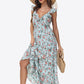 Floral Ruffle Shoulder Tied Maxi Dress