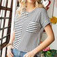 Striped Round Neck Short Sleeve Tee