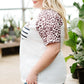 Plus Size Mixed Print Contrast Tee Shirt