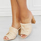 Qupid Freshly Picked Twist Peep Toe Block Heel Mule