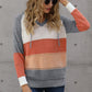 Full Size Color Block Knitted Hoodie