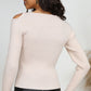 Cutout Shoulder Detail Rib-Knit Top