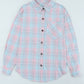Plaid Button-Up Dropped Shoulder Shirt