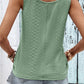 Decorative Button Hem Detail Eyelet Tank
