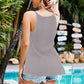Openwork Grecian Neck Knit Tank Top