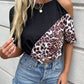 Spliced Leopard Cold-Shoulder Tee