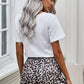 Leopard Drawstring Waist Shorts