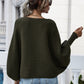 Horizontal Ribbing Dolman Sleeve Sweater