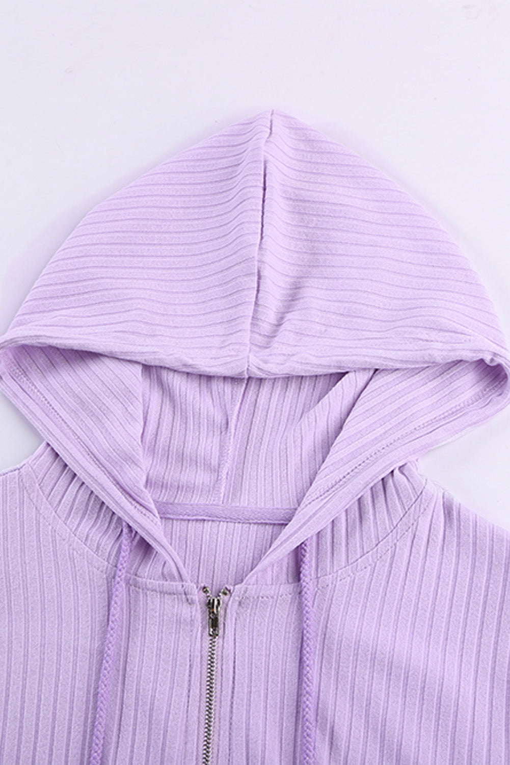 Zip-Up Ribbed Hoodie and Joggers Lounge Set