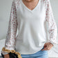 Leopard Baseball Sleeve Waffle Knit Tee