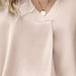 Plus Size Roll-Tab Sleeve Slit Blouse