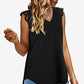 Spliced Lace Curved Hem Blouse