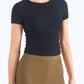 Ruched Round Neck Sports Top