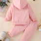 Baby Two-Tone Hoodie and Letter Graphic Joggers Set