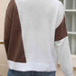 Contrast Round Neck Long Sleeve Knit Top