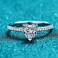 1 Carat Moissanite Heart Side Stone Ring