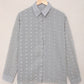 Swiss Dot Button-Up Long Sleeve Shirt