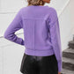 V-Neck Dropped Shoulder Long Sleeve Knit Top