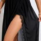 Scalloped Lace Trim Split Skirt