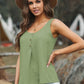 Button Textured Cotton Tank Top