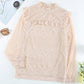 Ruffled Lace Mock Neck Blouse