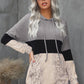 Snakeskin Color Block Long Hoodie