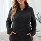 Plus Size Heathered Quarter Zip Pullover