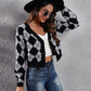 Geometric Button Up Long Sleeve Cardigan