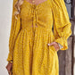 Polka Dot Ruched Smocked Flounce Sleeve Romper