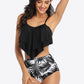 Botanical Print Ruffled Two-Piece Swimsuit