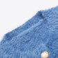 Round Neck Dropped Shoulder Fuzzy Cardigan