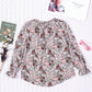 Printed Tie Neck Flounce Sleeve Top