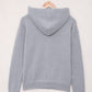 Lace Trim Half-Button Drawstring Knit Hoodie