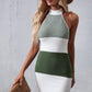 Color Block Halter Neck Knit Dress