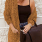 Fuzzy Popcorn Knit Open Front Longline Cardigan
