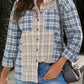 Plaid Contrast Button Front Shirt