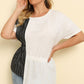 Plus Size Striped Color Block Asymmetrical T-Shirt