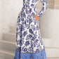 Bohemian Long Sleeve Maxi Dress with Pockets
